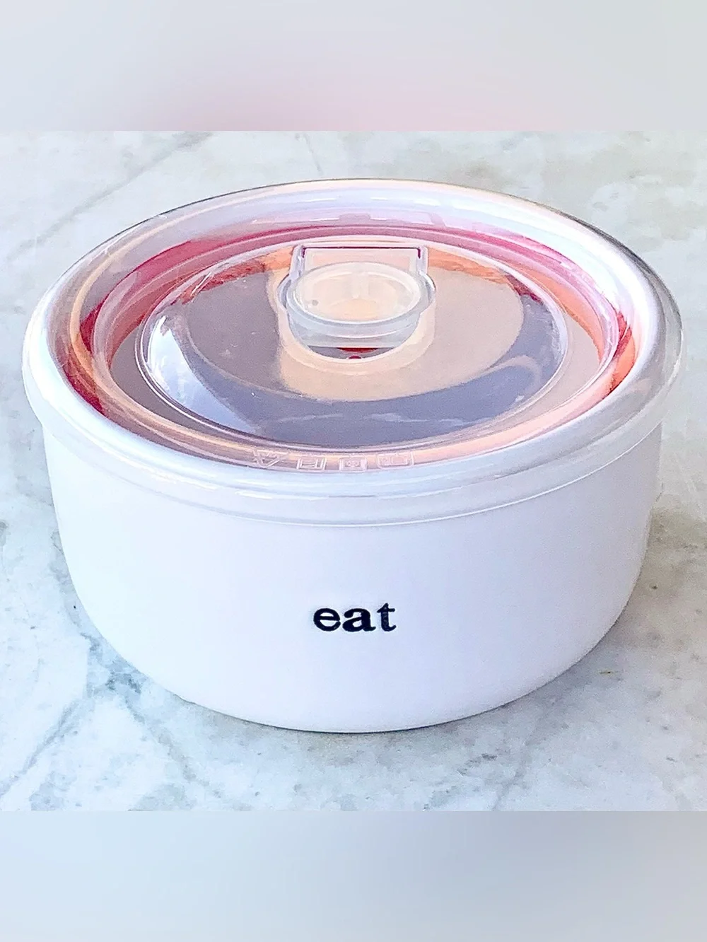 SIGNATURE HOUSEWARES EAT WHITE STONEWARE STORAGE BOWL 12 OUNCE 5IN NEW